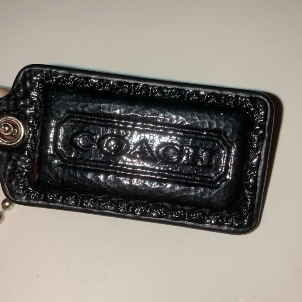 Vintage Coach Black Patent Leather Replacement Hang Tags Two Y2K Bag Charms Lot - Picture 15 of 17